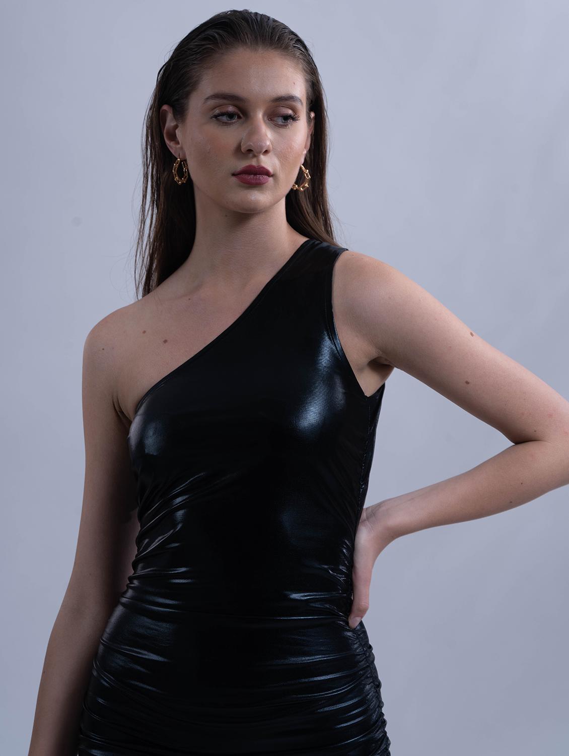 women black single shoulder bodycon dress - 21981784 - Standard Image - 4