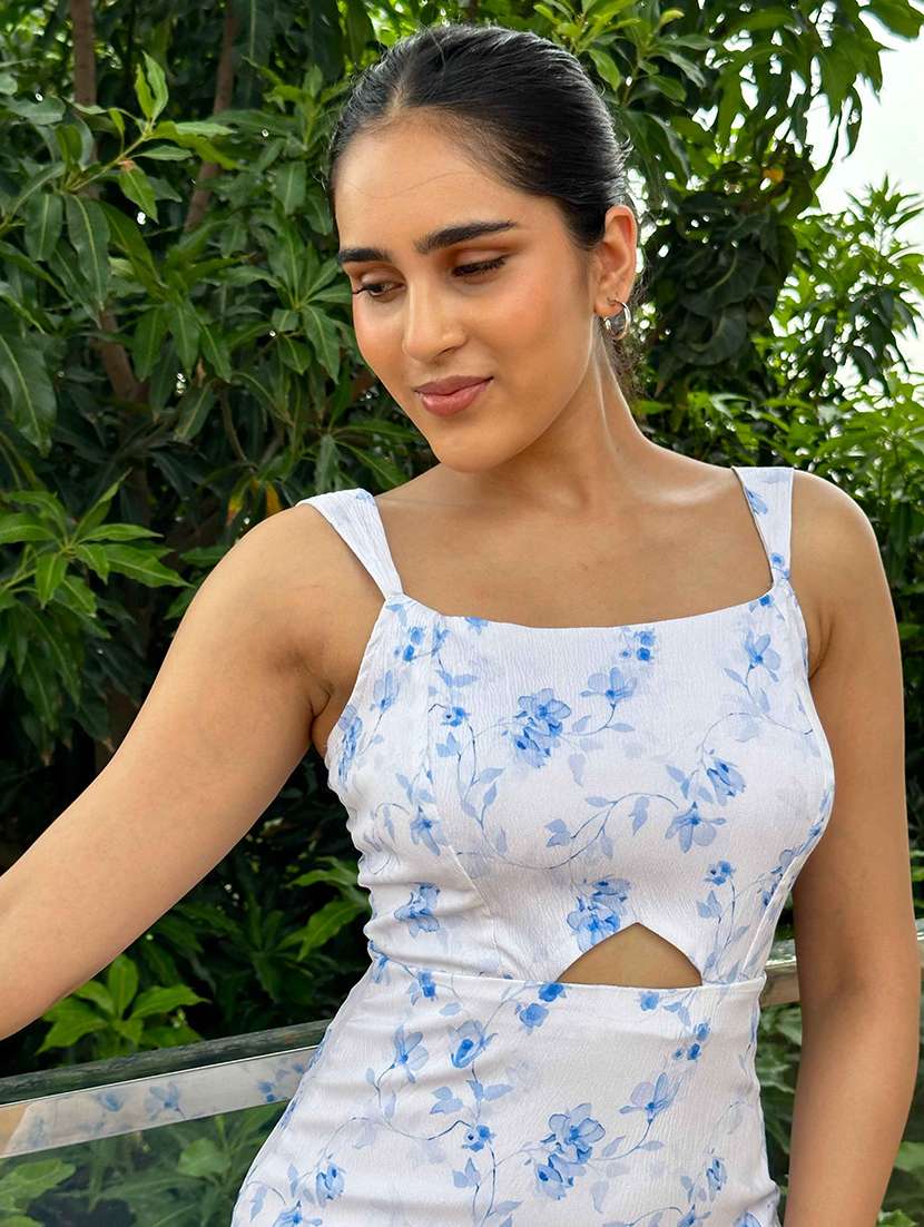 women floral print shoulder strap layered dress - 21981799 -  Standard Image - 4