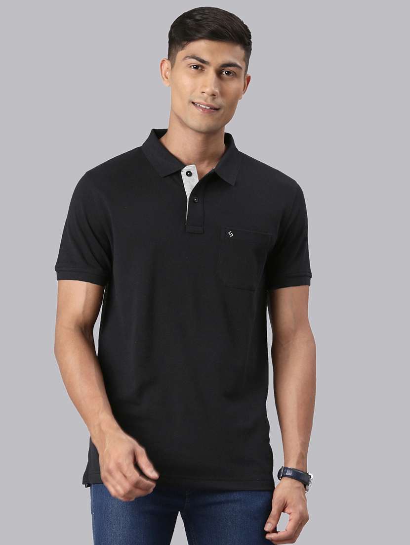 men solid short sleeve regular fit polo t-shirt