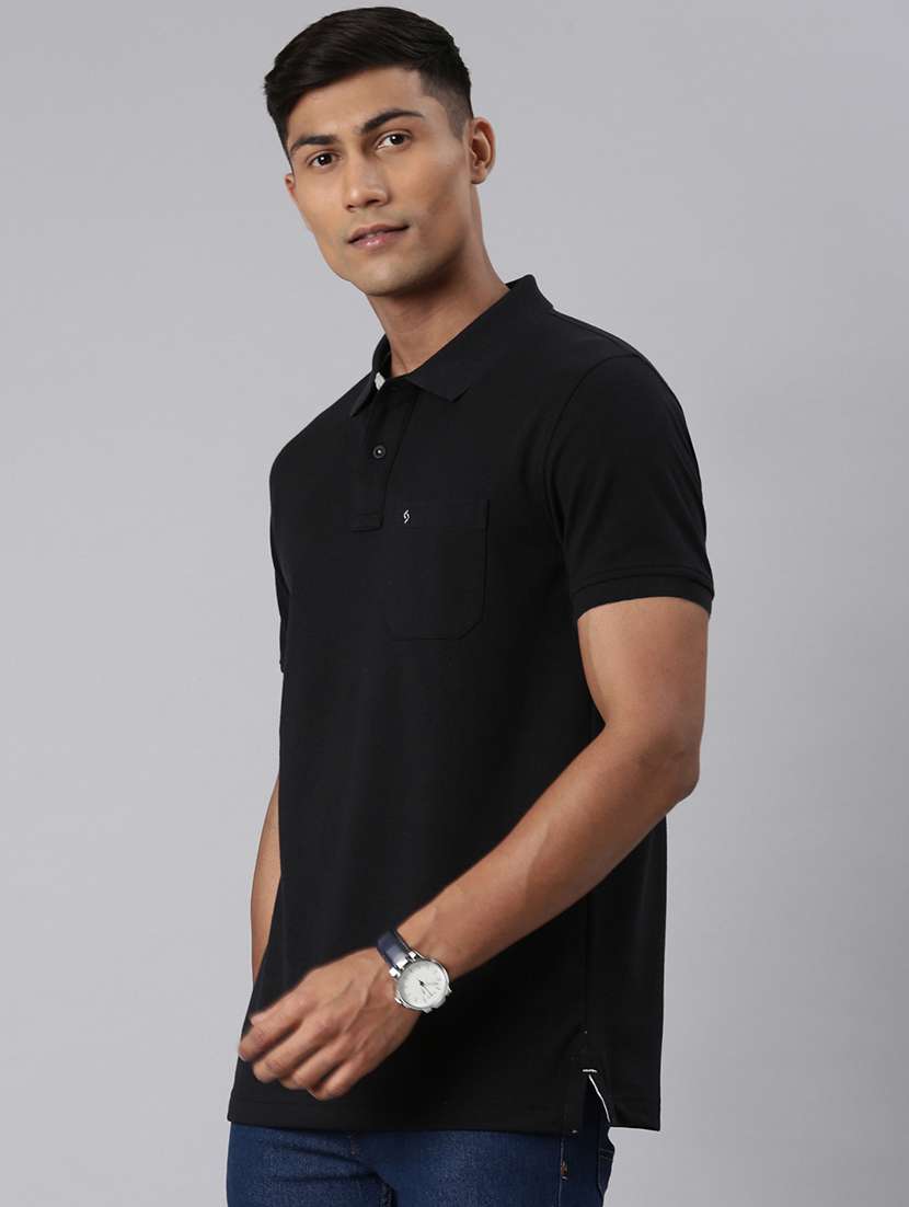 men solid short sleeve regular fit polo t-shirt - 21981858 -  Standard Image - 1