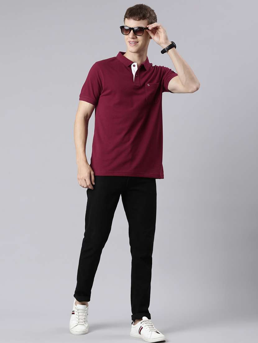 men solid short sleeve regular fit polo t-shirt - 21981860 -  Standard Image - 4