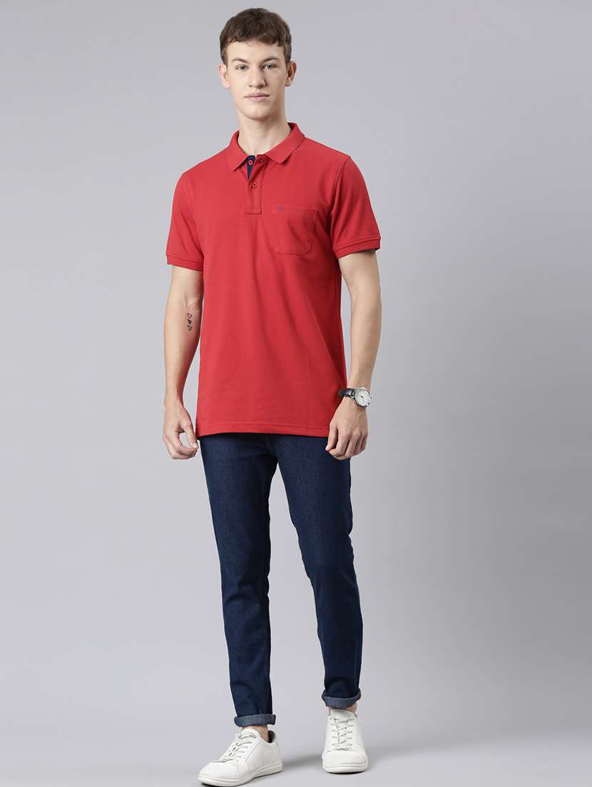 men solid short sleeve regular fit polo t-shirt - 21981871 - Standard Image - 4