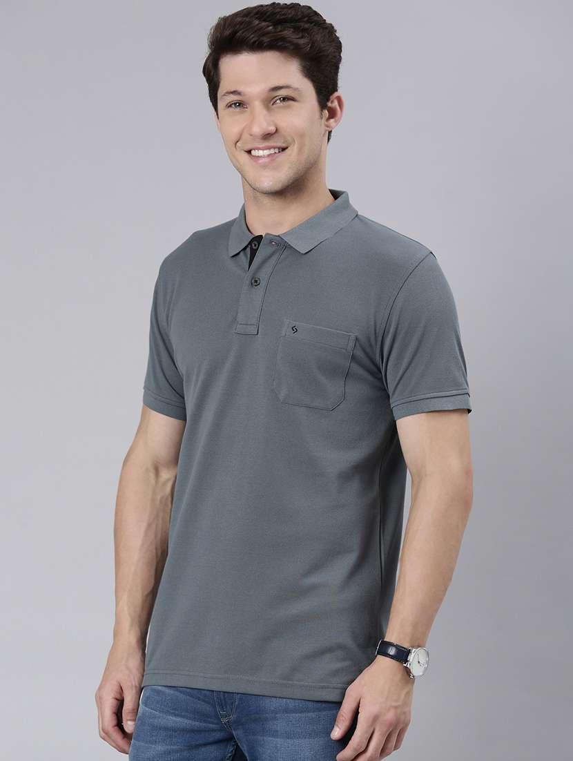 men solid short sleeve regular fit polo t-shirt - 21981873 -  Standard Image - 1