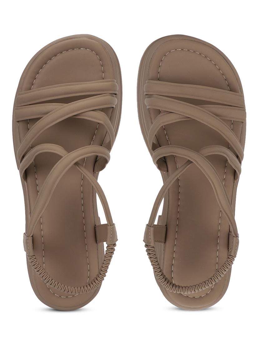 women brown back strap platform sandal - 21981892 - Standard Image - 4
