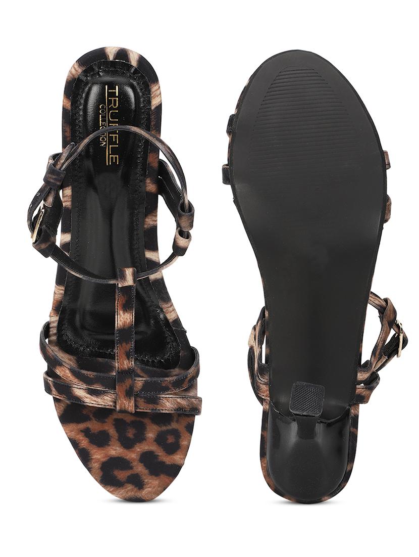 women brown animal print ankle strap sandal - 21981905 - Standard Image - 6
