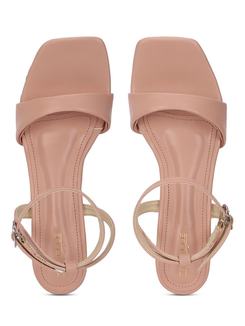 women pink solid ankle strap sandal - 21981911 - Standard Image - 4