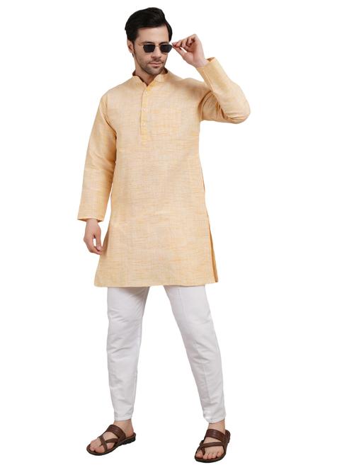men solid mandarin neck long kurta - 21981913 -  Standard Image - 0