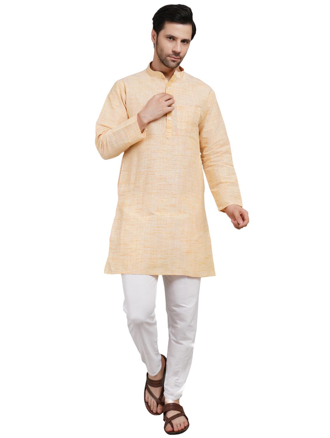 men solid mandarin neck long kurta - 21981913 -  Standard Image - 1