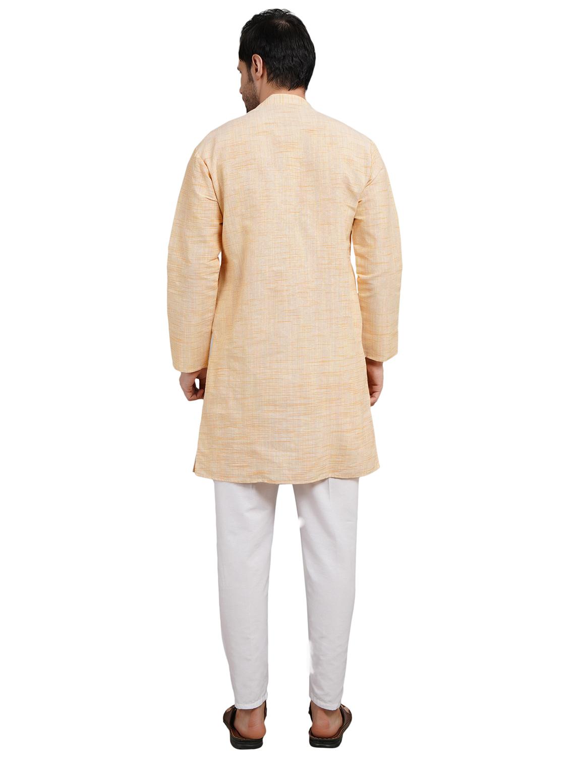 men solid mandarin neck long kurta - 21981913 - Standard Image - 4