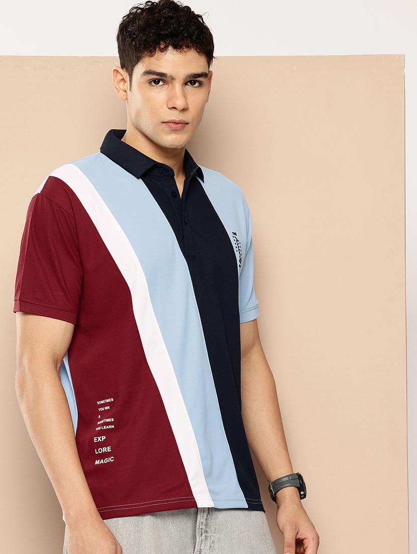 men color block short sleeve regular fit polo t-shirt - 21981916 -  Standard Image - 1