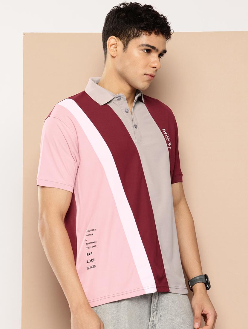 men color block short sleeve regular fit polo t-shirt - 21981917 -  Standard Image - 1