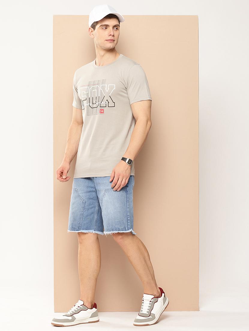 men chest print round neck regular fit t-shirt - 21981923 - Standard Image - 4