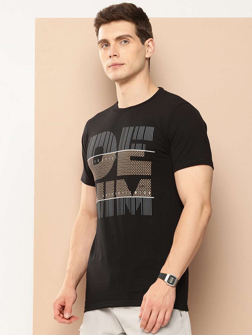 men front print round neck regular fit t-shirt - 21981926 -  Standard Image - 1