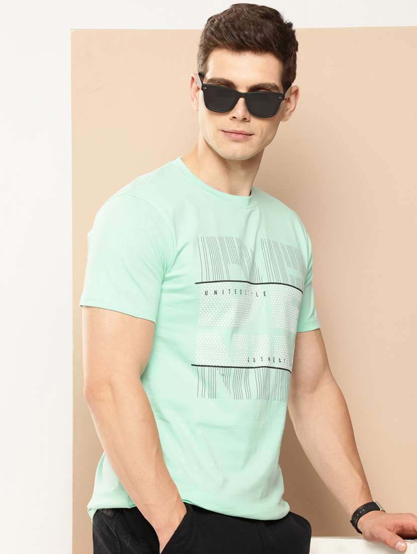 men front print round neck regular fit t-shirt - 21981927 - Zoom Image - 0