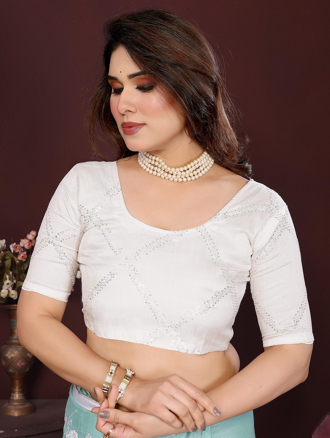 women beige embroidered saree with blouse - 21981931 - Standard Image - 4