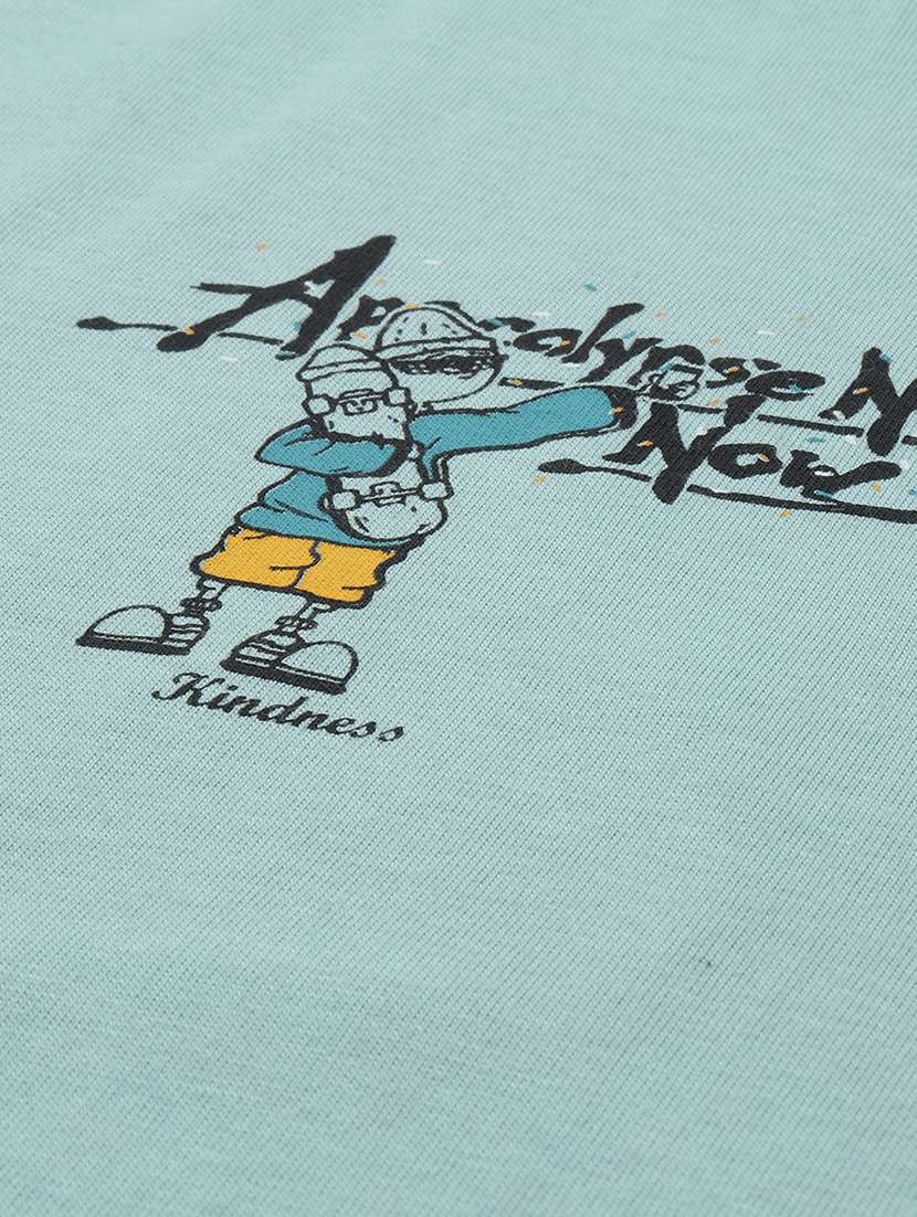 men front & back print round neck oversized t-shirt - 21982019 -  Standard Image - 4