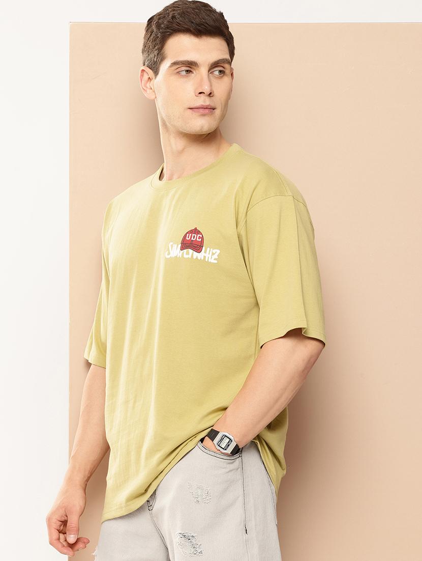 men front & back print round neck oversized t-shirt - 21982020 -  Standard Image - 1