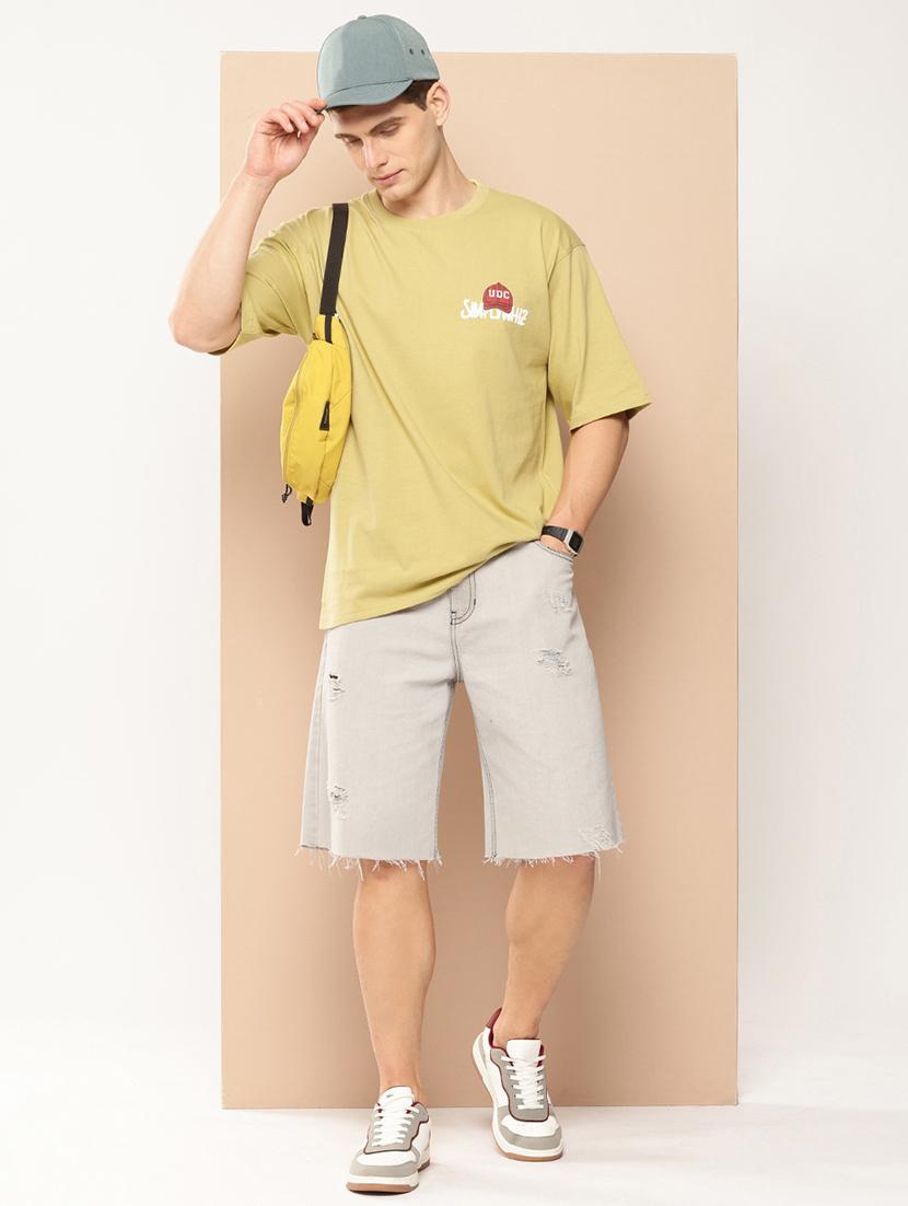 men front & back print round neck oversized t-shirt - 21982020 - Standard Image - 4