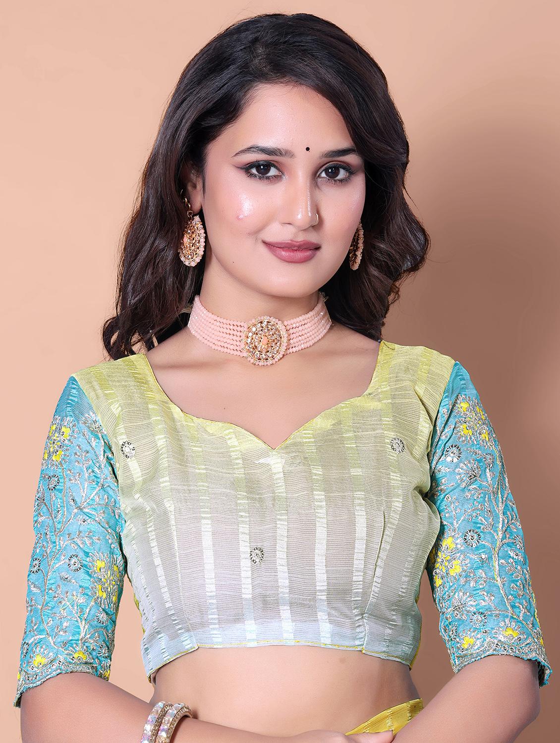 women ombre printed embellished saree with blouse - 21982171 - Standard Image - 4