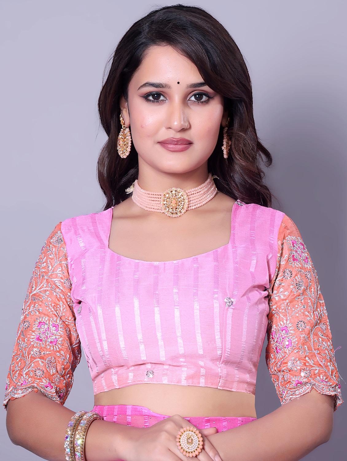 women ombre printed embellished saree with blouse - 21982172 - Standard Image - 4