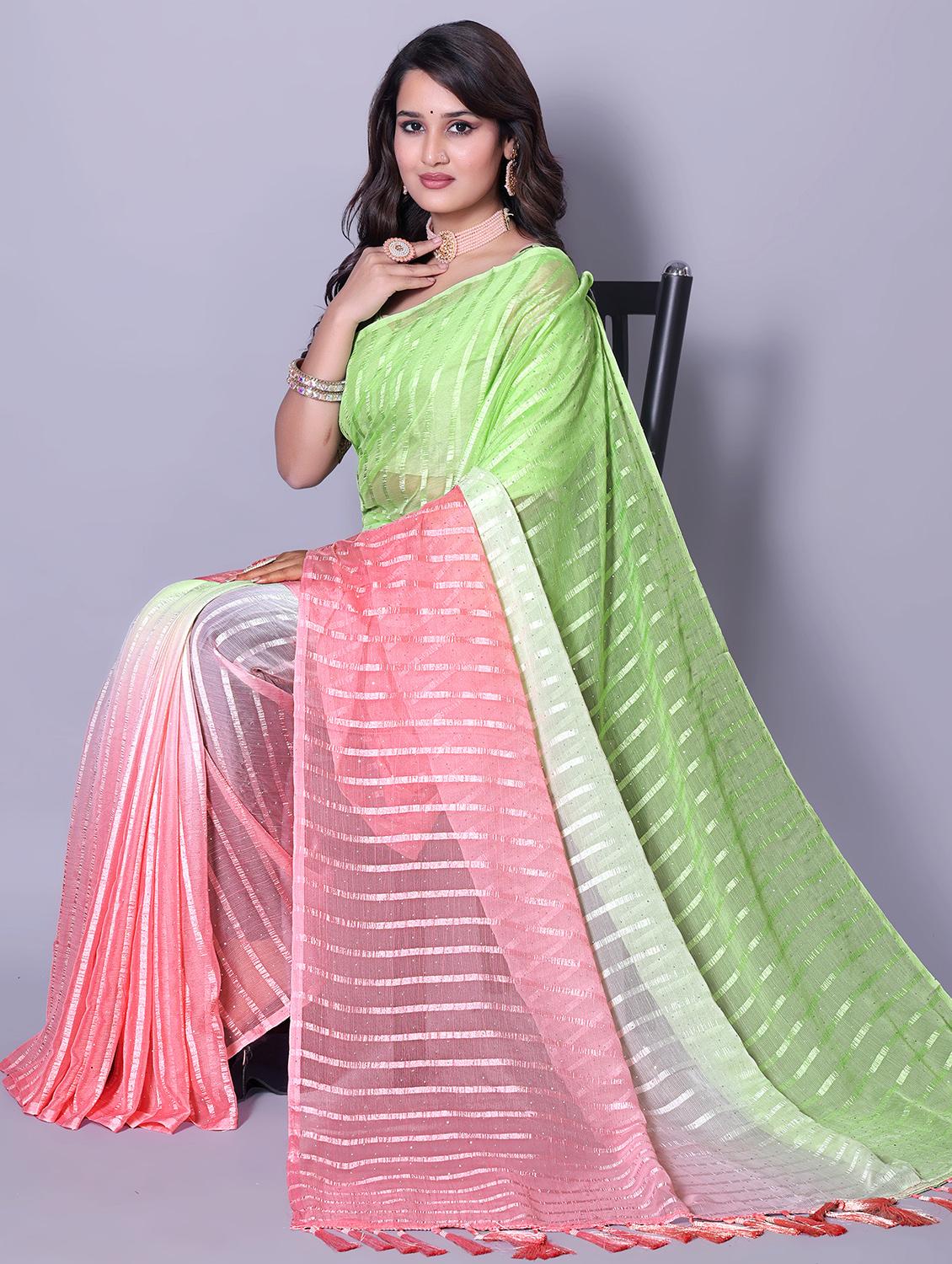women ombre printed embellished saree with blouse - 21982173 - Standard Image - 1