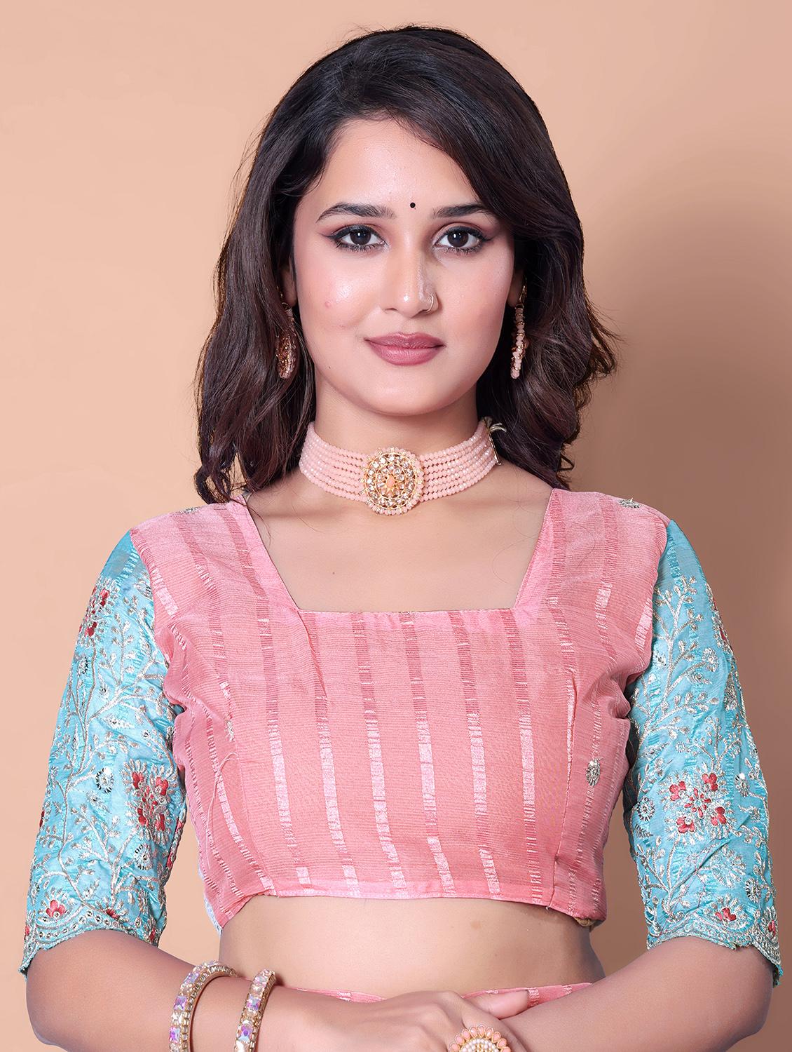 women ombre printed embellished saree with blouse - 21982174 - Standard Image - 4