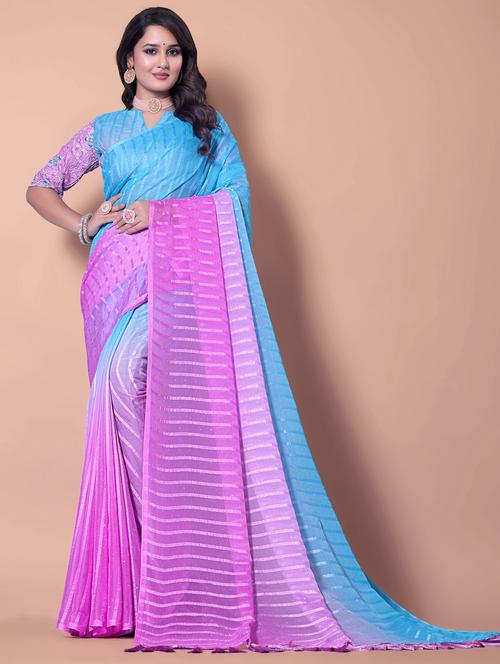 women ombre printed embellished saree with blouse - 21982175 -  Standard Image - 0