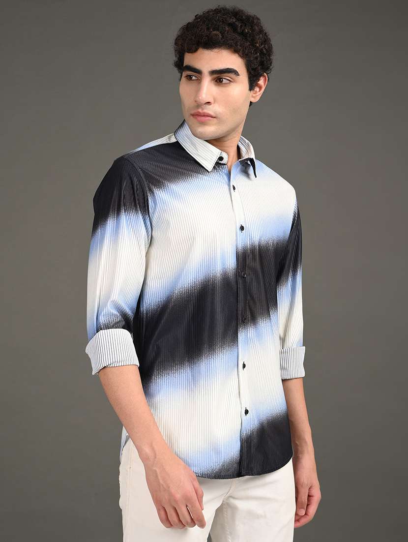 men printed long sleeve regular fit casual shirt - 21982187 -  Standard Image - 1