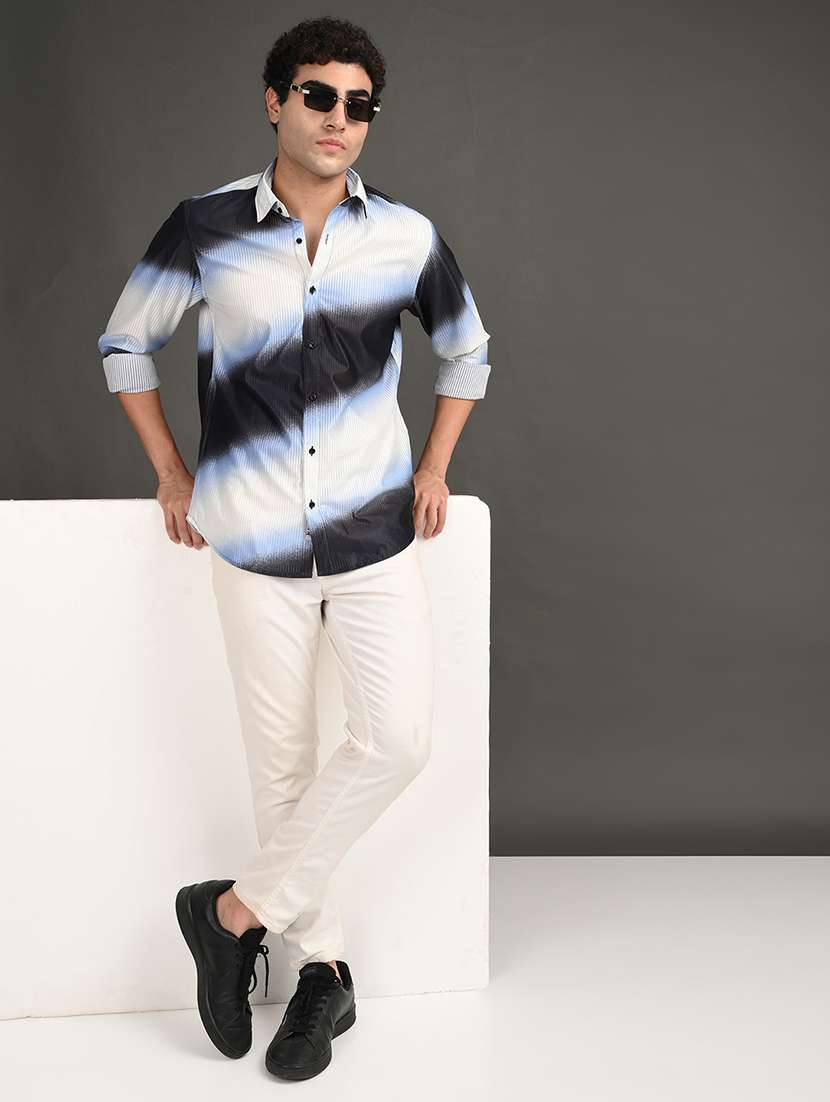 men printed long sleeve regular fit casual shirt - 21982187 -  Standard Image - 4