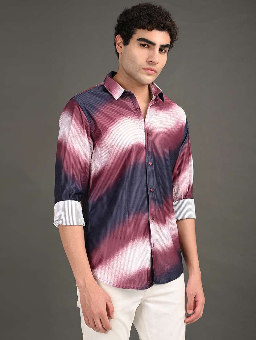 men printed long sleeve regular fit casual shirt - 21982189 -  Standard Image - 1