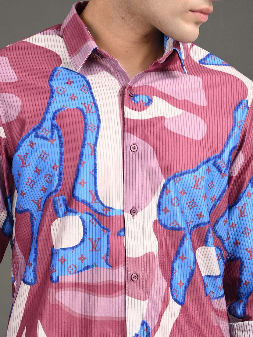 men printed long sleeve regular fit casual shirt - 21982190 -  Standard Image - 4