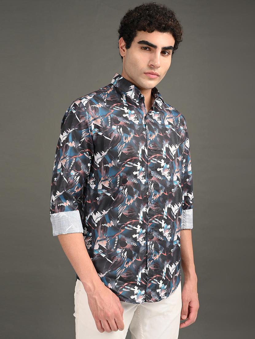 men printed long sleeve regular fit casual shirt - 21982192 -  Standard Image - 1