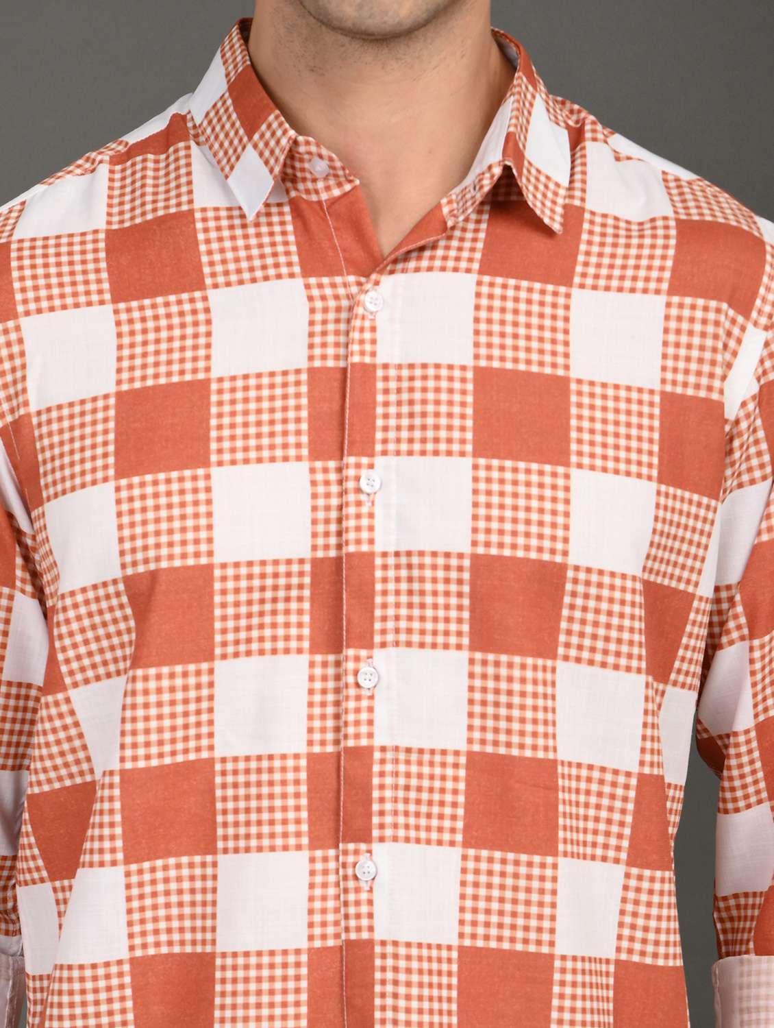 men checkered long sleeve regular fit casual shirt - 21982196 -  Standard Image - 4