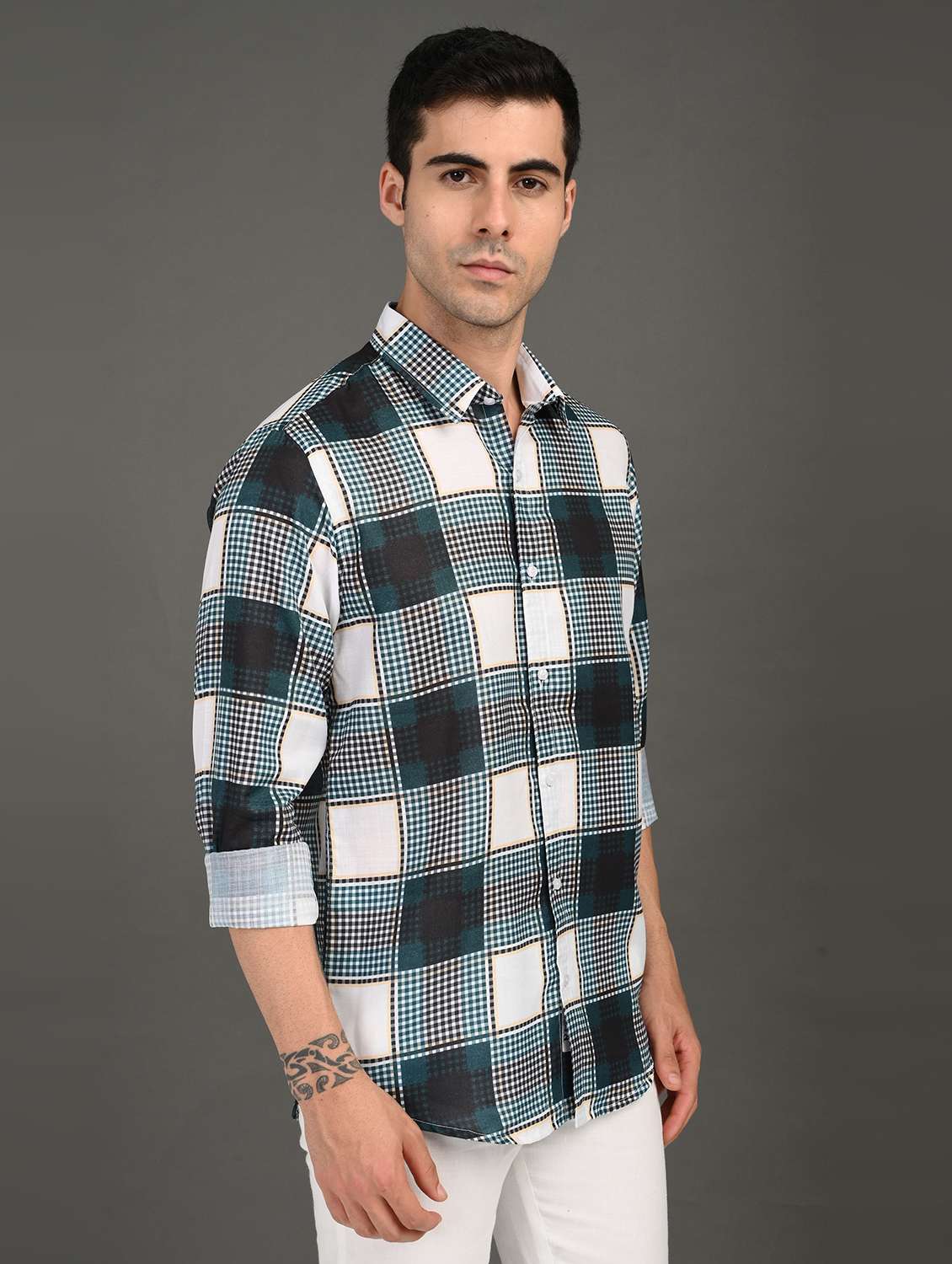men checkered long sleeve regular fit casual shirt - 21982198 -  Standard Image - 1