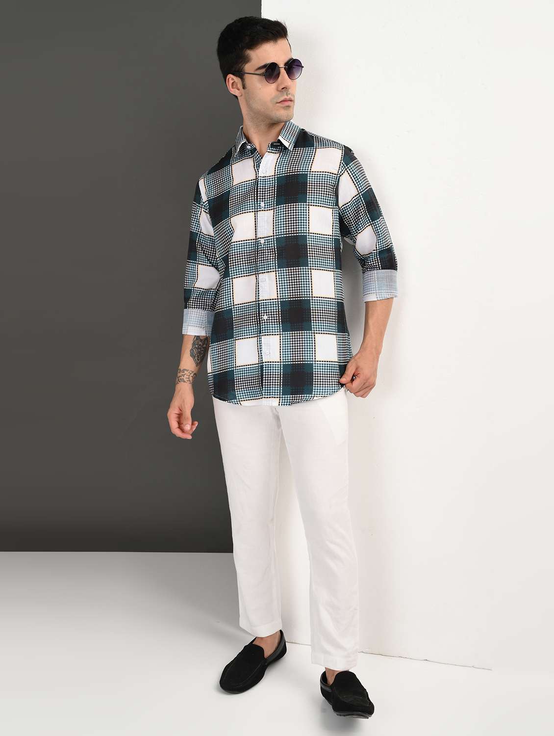 men checkered long sleeve regular fit casual shirt - 21982198 -  Standard Image - 4