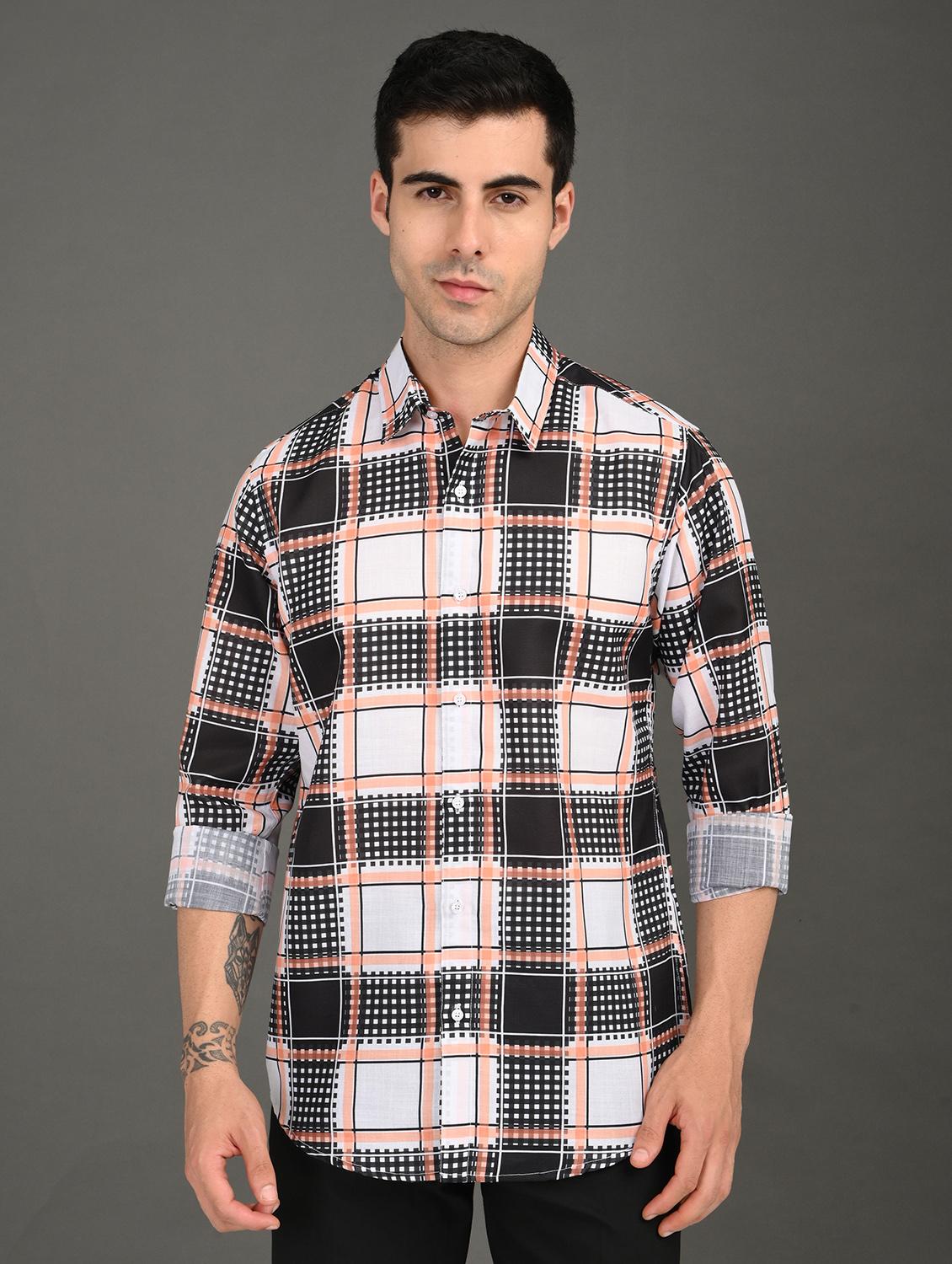 men checkered long sleeve regular fit casual shirt - 21982199 - Zoom Image - 0