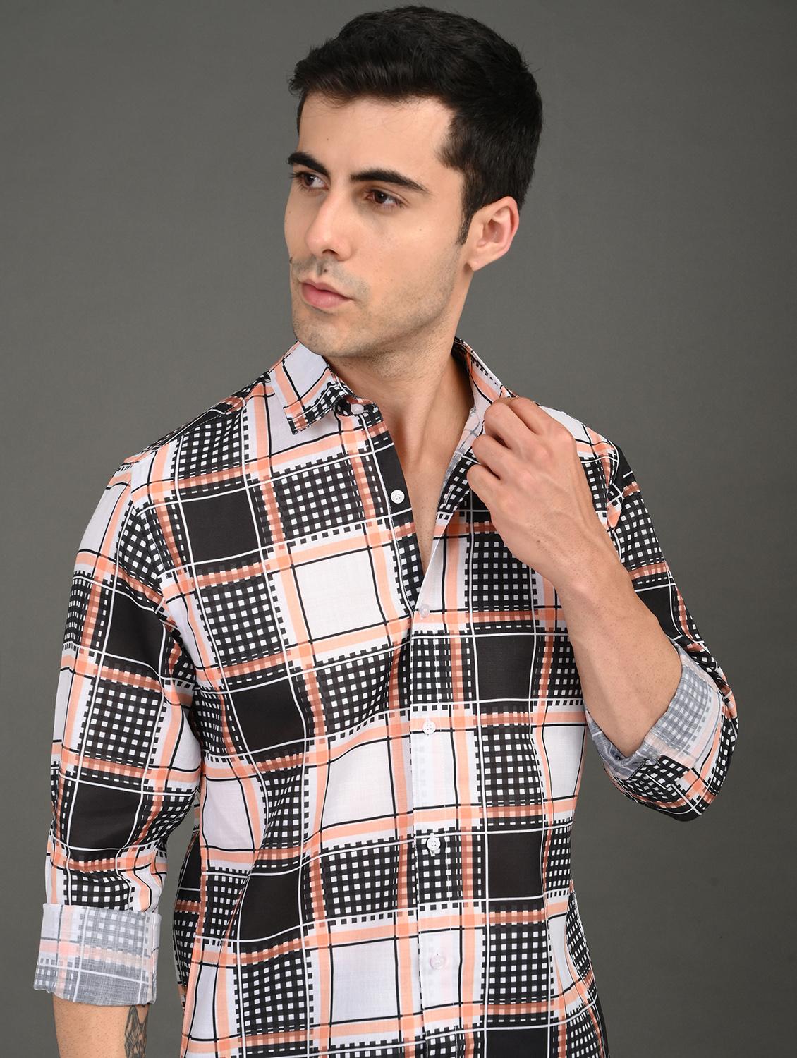 men checkered long sleeve regular fit casual shirt - 21982199 - Standard Image - 1