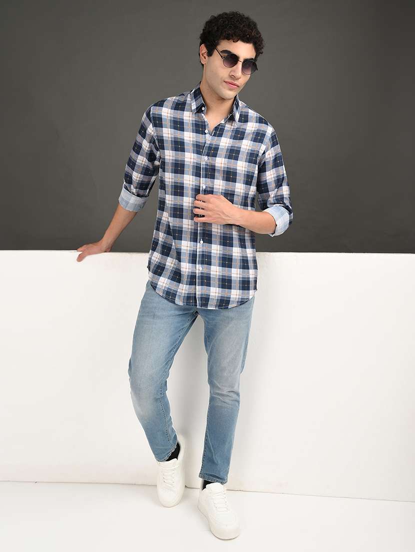 men checkered long sleeve regular fit casual shirt - 21982204 -  Standard Image - 4