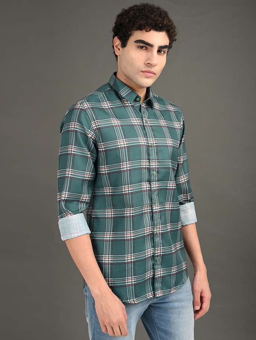 men checkered long sleeve regular fit casual shirt - 21982205 -  Standard Image - 1