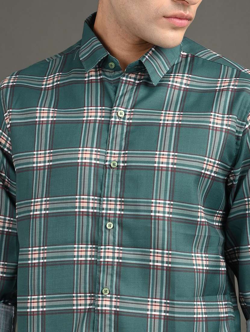 men checkered long sleeve regular fit casual shirt - 21982205 -  Standard Image - 4