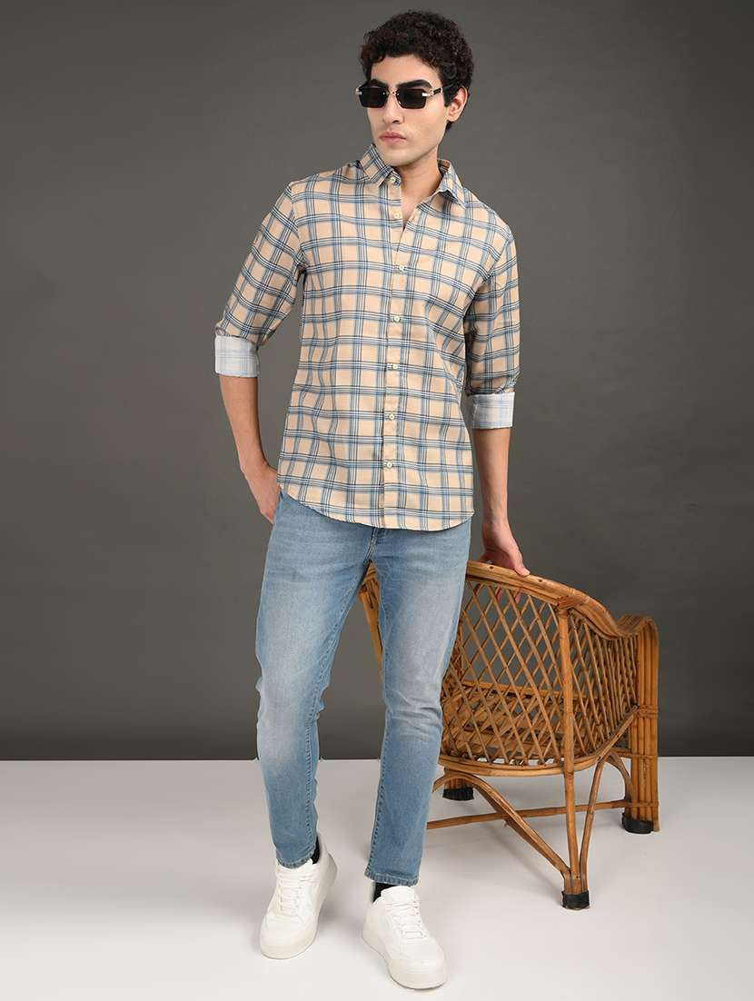 men checkered long sleeve regular fit casual shirt - 21982207 -  Standard Image - 4
