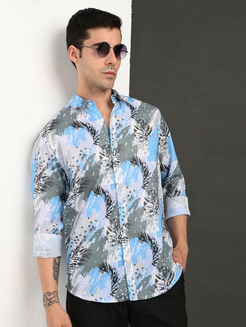 men printed long sleeve regular fit casual shirt - 21982209 -  Standard Image - 0