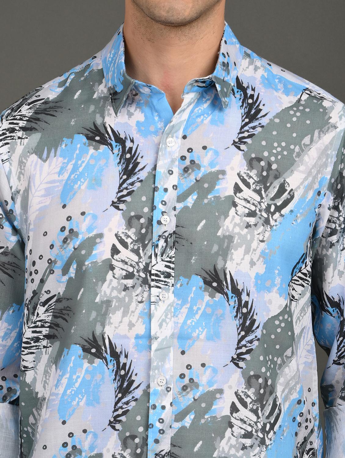 men printed long sleeve regular fit casual shirt - 21982209 - Standard Image - 4