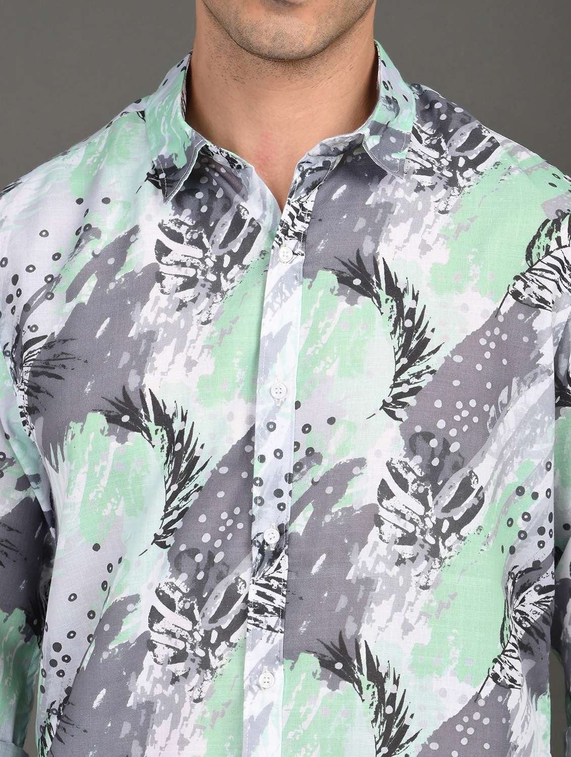 men printed long sleeve regular fit casual shirt - 21982210 -  Standard Image - 4