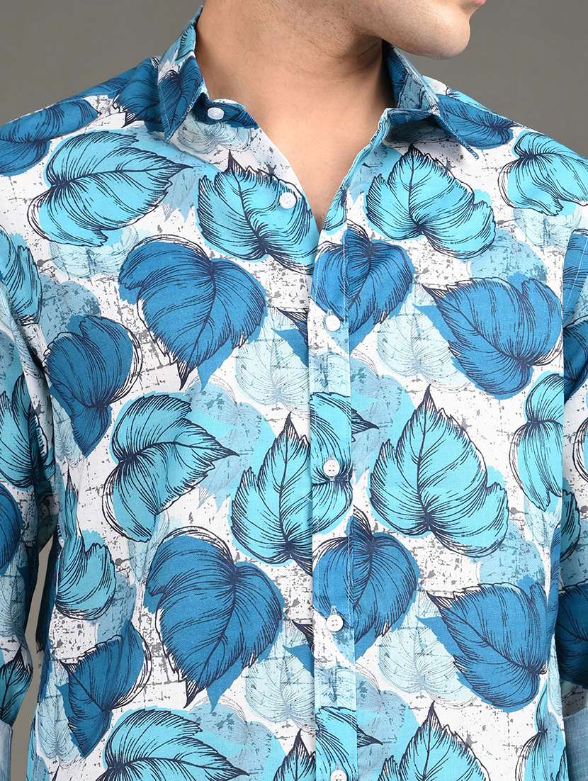 men printed long sleeve regular fit casual shirt - 21982216 -  Standard Image - 4