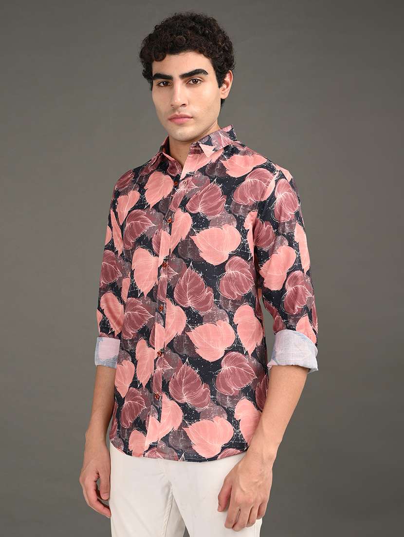 men printed long sleeve regular fit casual shirt - 21982217 -  Standard Image - 1