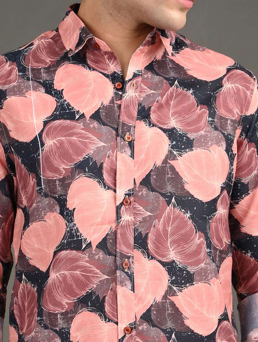 men printed long sleeve regular fit casual shirt - 21982217 -  Standard Image - 4