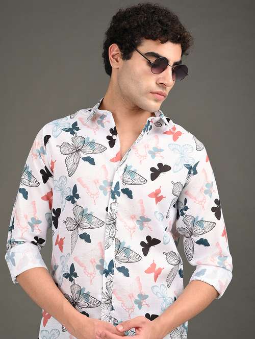 men printed long sleeve regular fit casual shirt - 21982219 -  Standard Image - 0