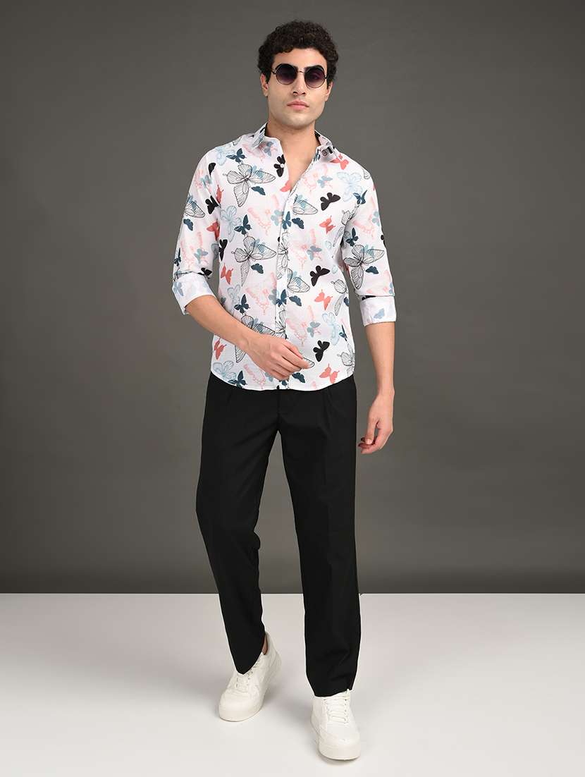 men printed long sleeve regular fit casual shirt - 21982219 -  Standard Image - 4