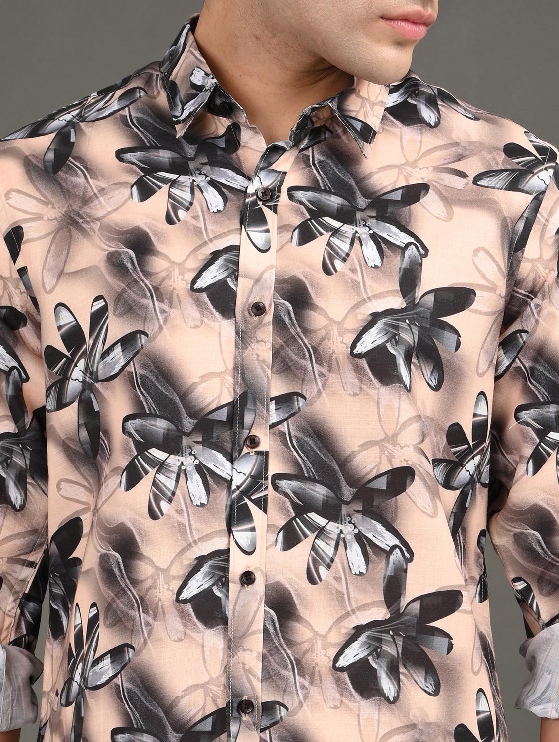 men printed long sleeve regular fit casual shirt - 21982220 - Standard Image - 4